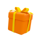 3d minimal orange gift box